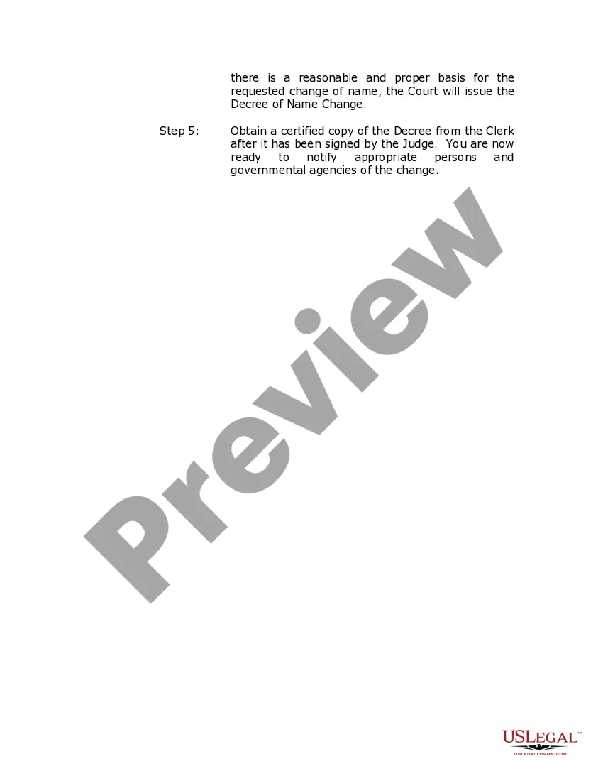 Preview Alabama Name Change Instructions and Forms Package for an Adult