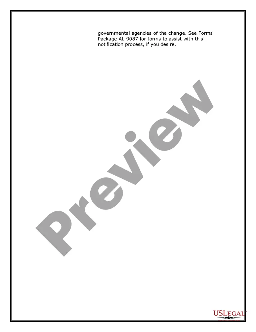 Preview Alabama Name Change Instructions and Forms Package for a Family