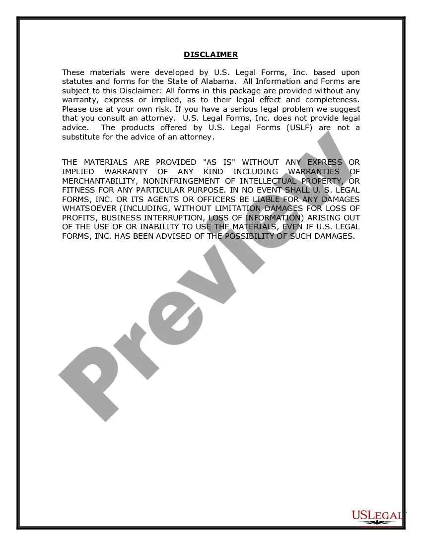Preview Alabama Name Change Instructions and Forms Package for a Family