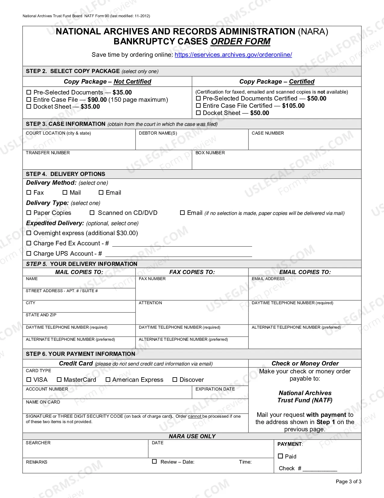 Preview Request for Archived Bankruptcy Case File