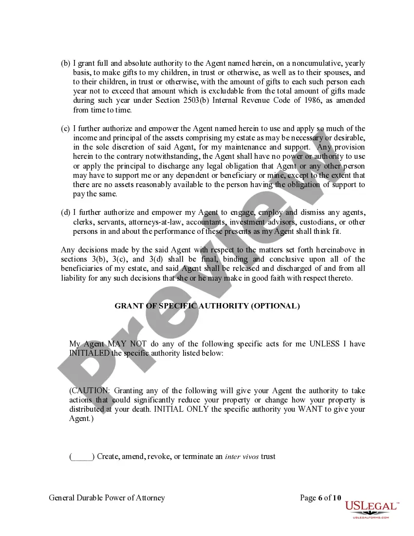 Preview General Durable Power of Attorney for Property and Finances or Financial Effective Immediately