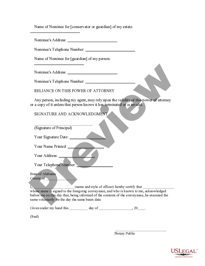 Preview Statutory General Power of Attorney Effective Immediately