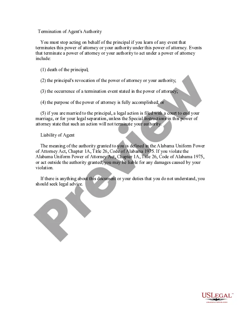 Preview Statutory General Power of Attorney Effective Immediately