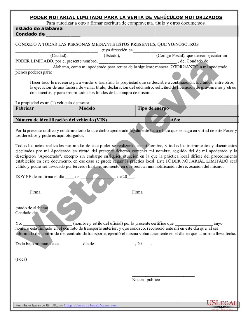 Preview Poder notarial para la venta de vehículos de motor