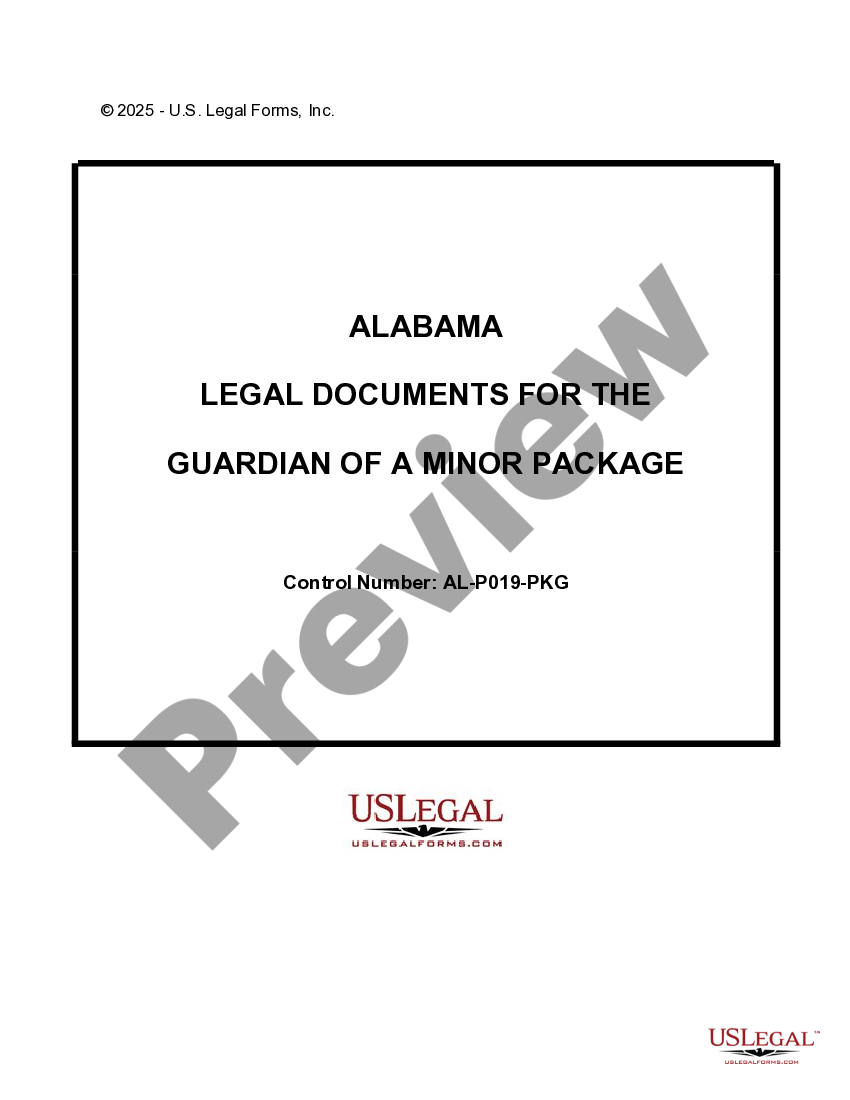 Alabama Legal Documents for the Guardian of a Minor Package Alabama