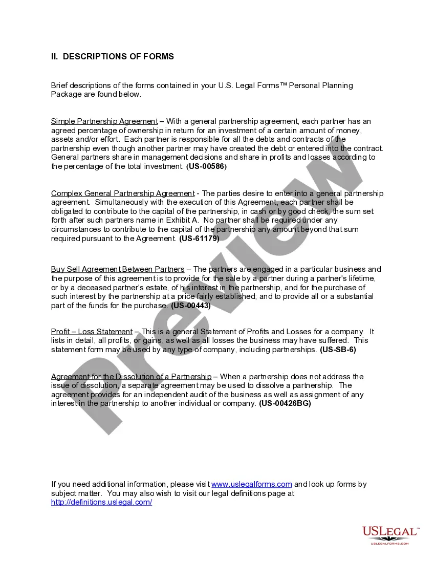 Preview Alabama General Partnership Package