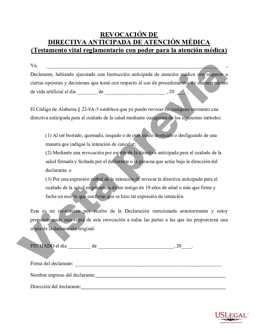 Preview Revocación de directivas anticipadas de atención médica