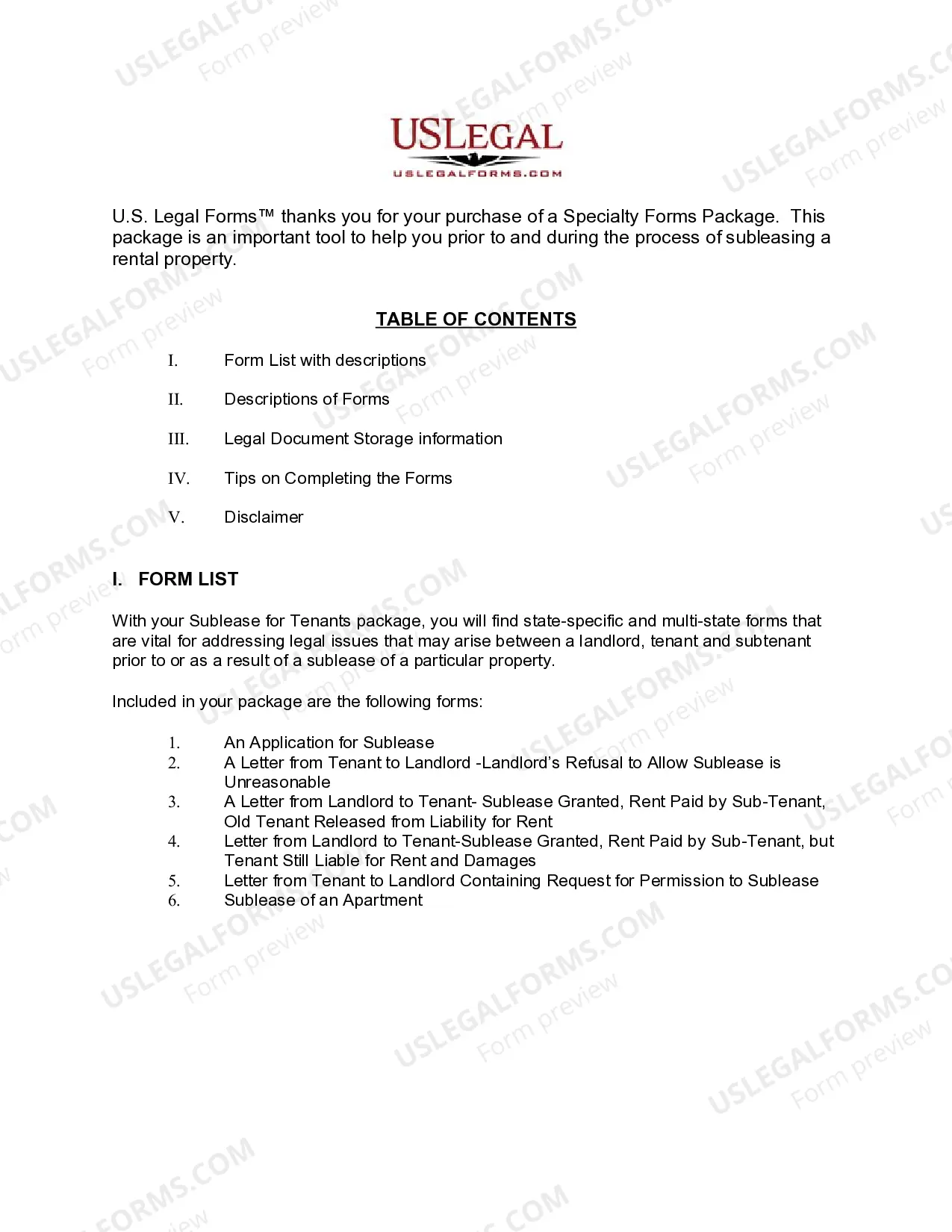 Preview Alabama Landlord Tenant Sublease Package