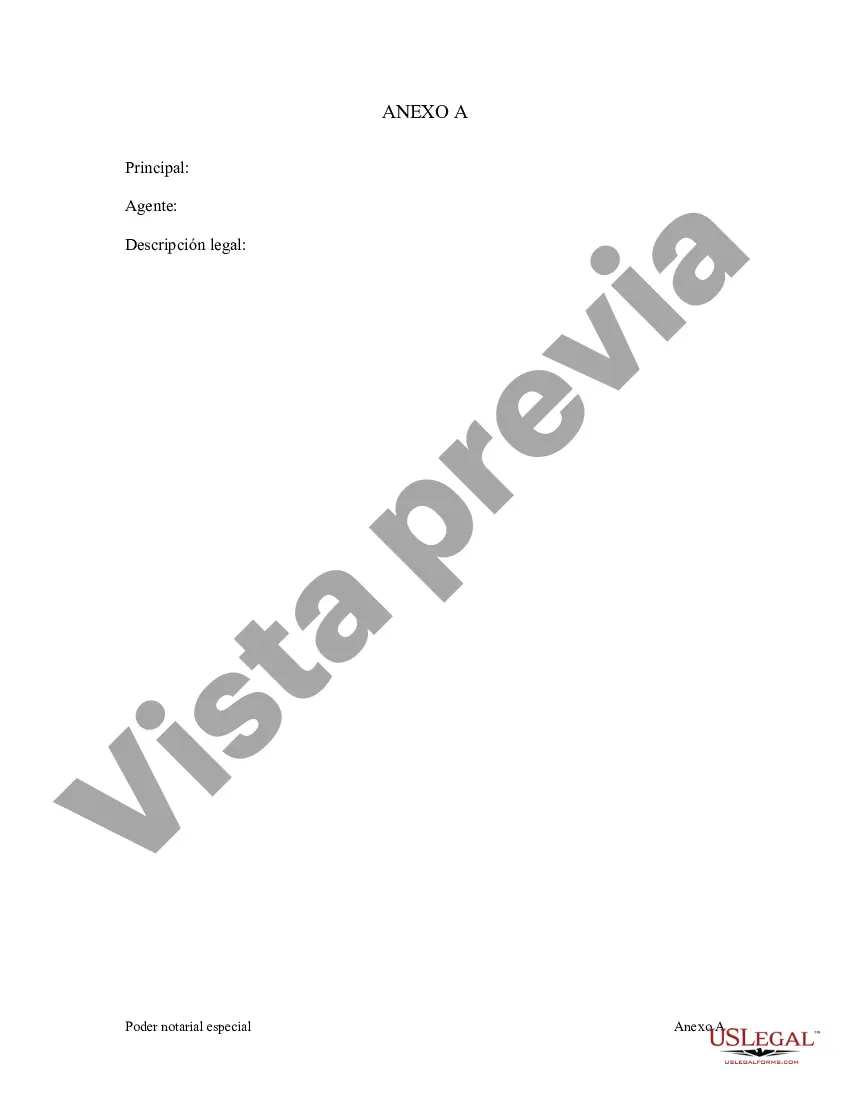 Preview Poder notarial especial o limitado para transacciones de compra de bienes raíces por parte del comprador