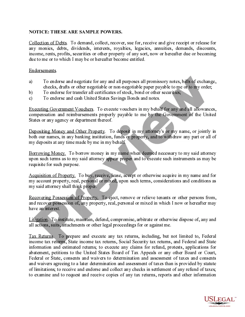 Get Limited Power of Attorney where you Specify Powers with Sample Powers Included Preview Limited Power of Attorney where you Specify Powers with Sample Powers Included
