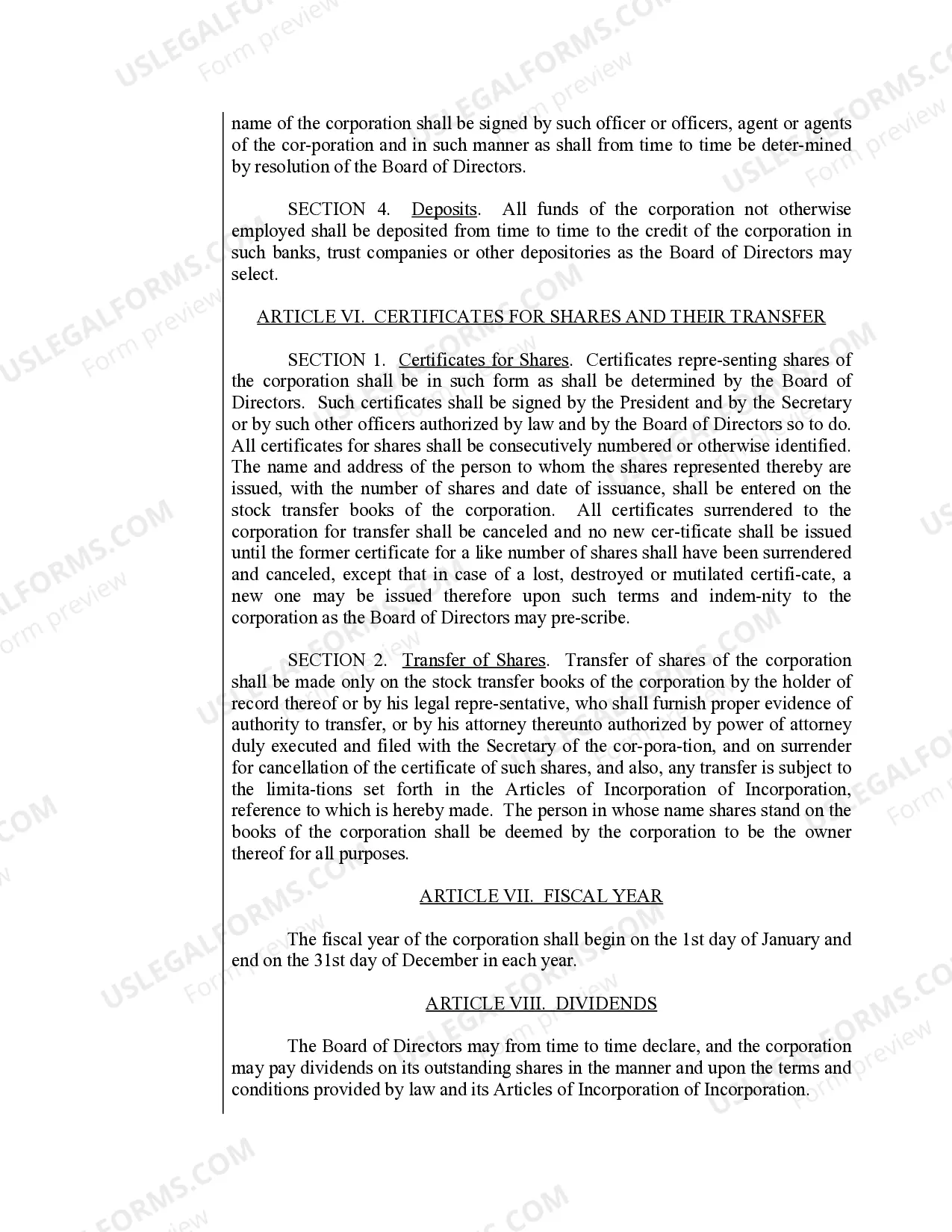 Preview Sample Bylaws for an Alabama Professional Corporation