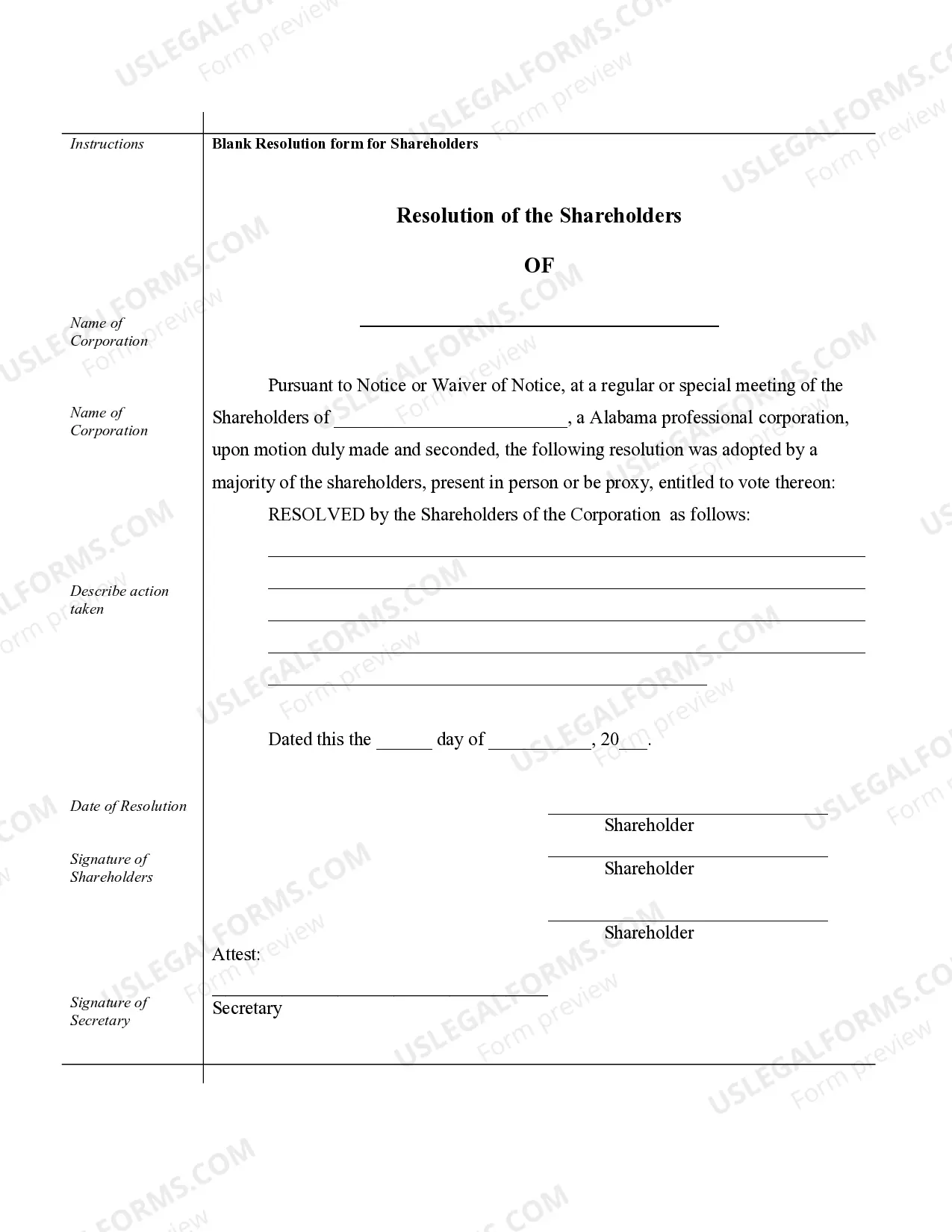 Preview Sample Corporate Records for an Arkansas Professional Corporation