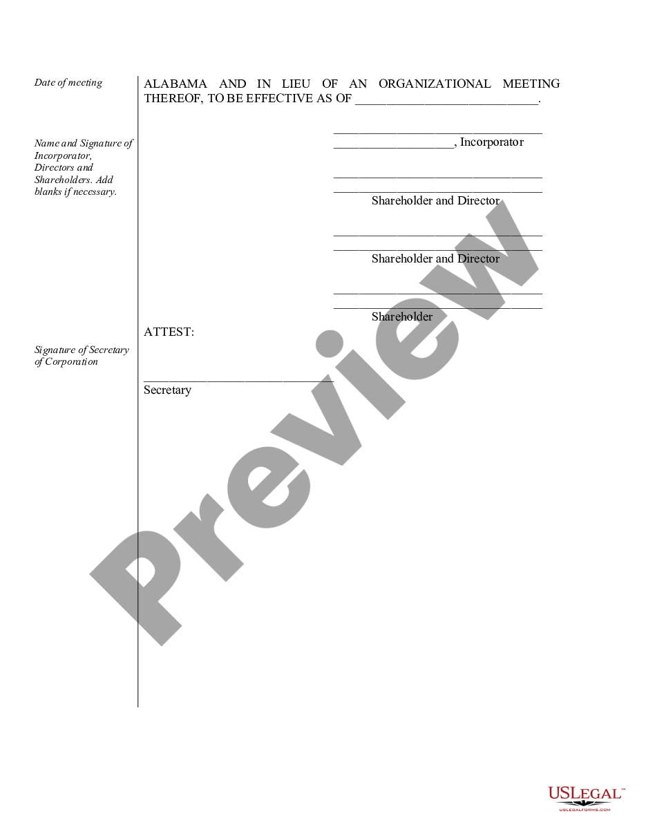 page 7 Sample Organizational Minutes for an Alabama Professional Corporation preview