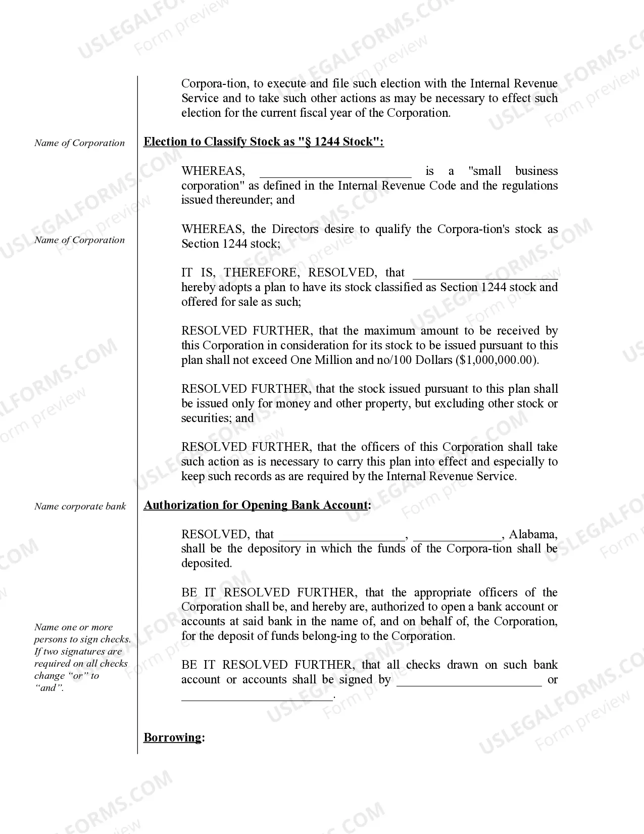 Preview Sample Organizational Minutes for an Alabama Professional Corporation