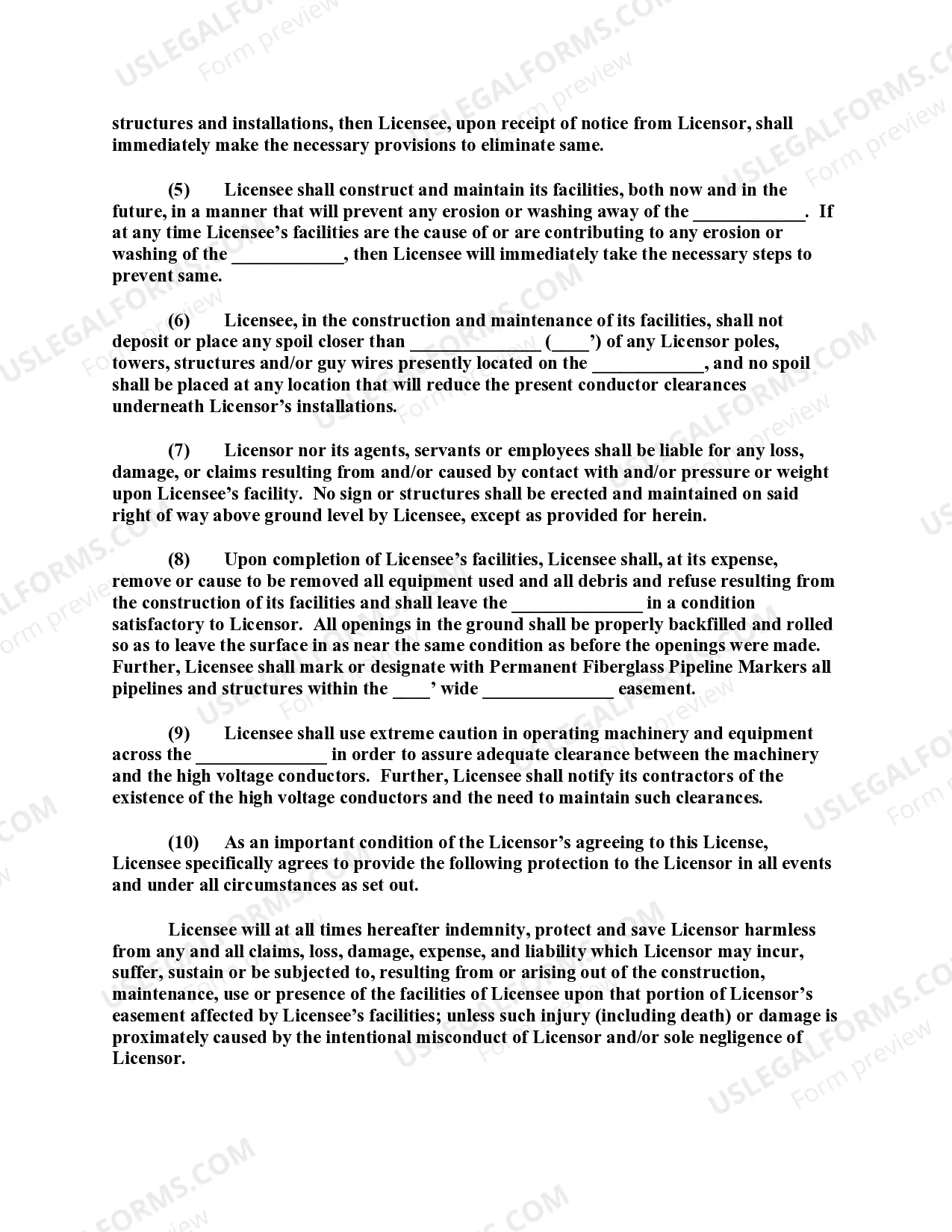 Preview Electric Transmission and Commission Lines and Appliances Easement License