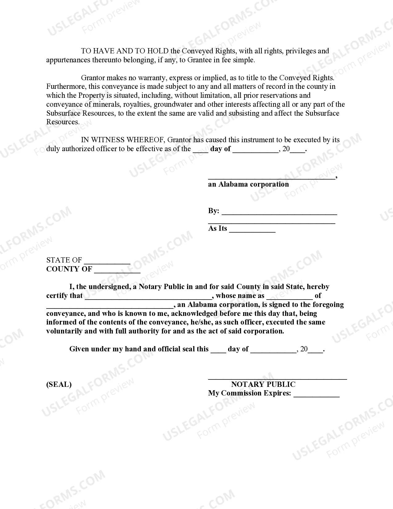 Preview Mineral Deed