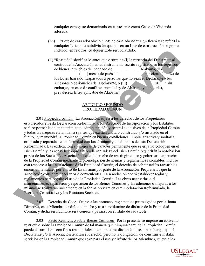 Preview Declaración modificada y reformulada de condiciones, convenios y restricciones de subdivisión