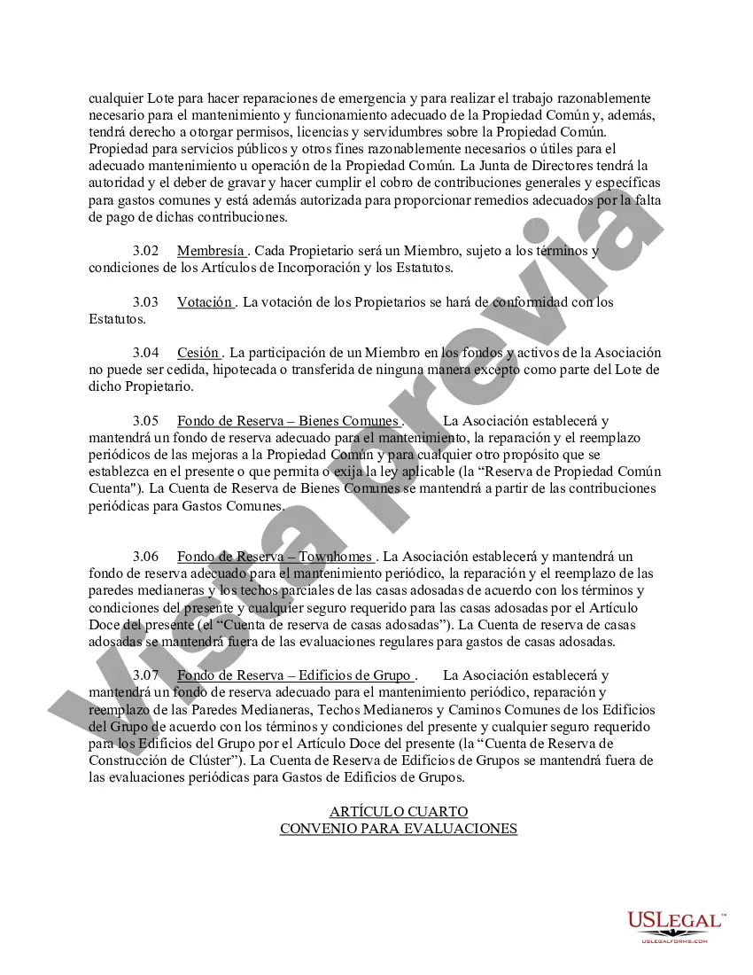 Preview Declaración modificada y reformulada de condiciones, convenios y restricciones de subdivisión