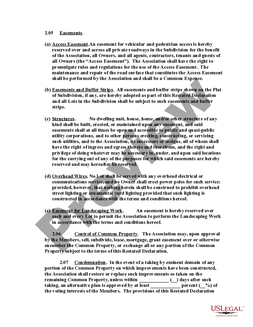 Preview Amended and Restated Declaration of Conditions, Covenants and Restrictions of Subdivision
