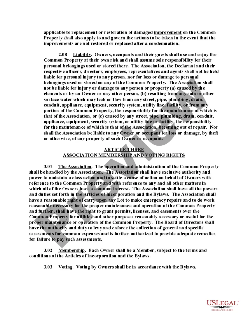 Preview Amended and Restated Declaration of Conditions, Covenants and Restrictions of Subdivision