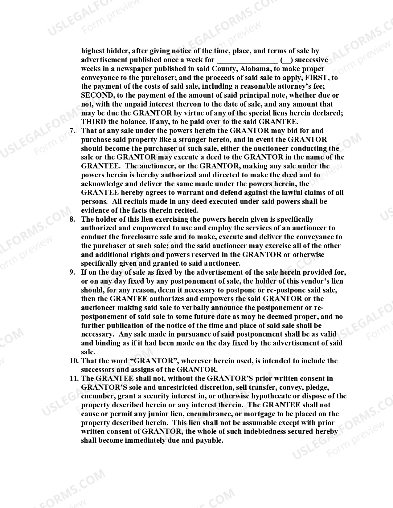 Preview Vendor's Lien Deed