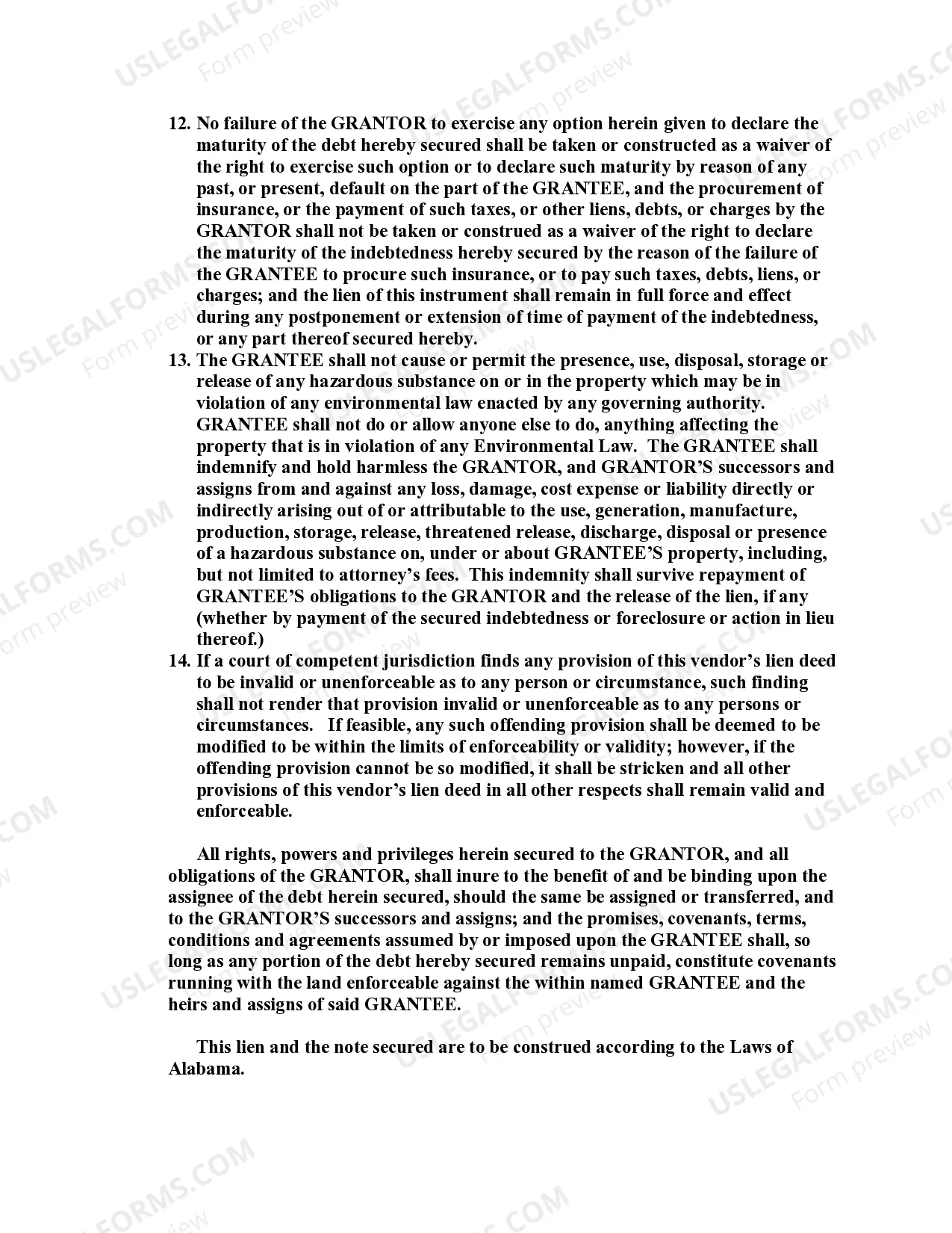 Preview Vendor's Lien Deed