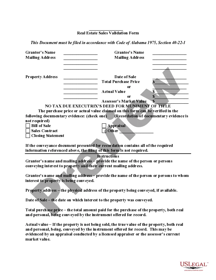 Preview Executrix Deed for Muniment of Title