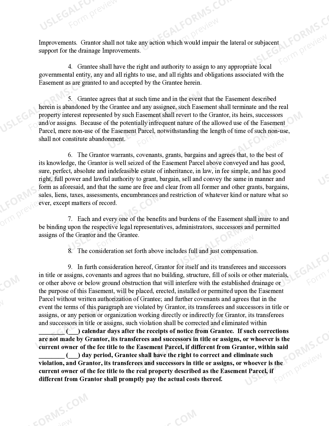 Alabama Permanent Drainage Easement US Legal Forms