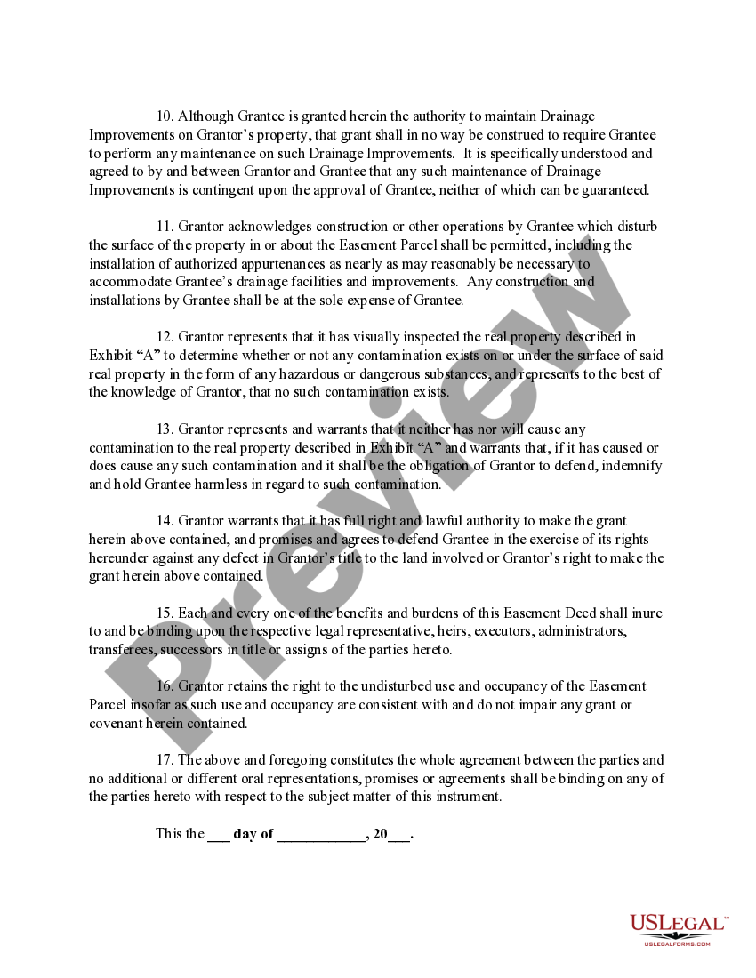 Alabama Permanent Drainage Easement US Legal Forms