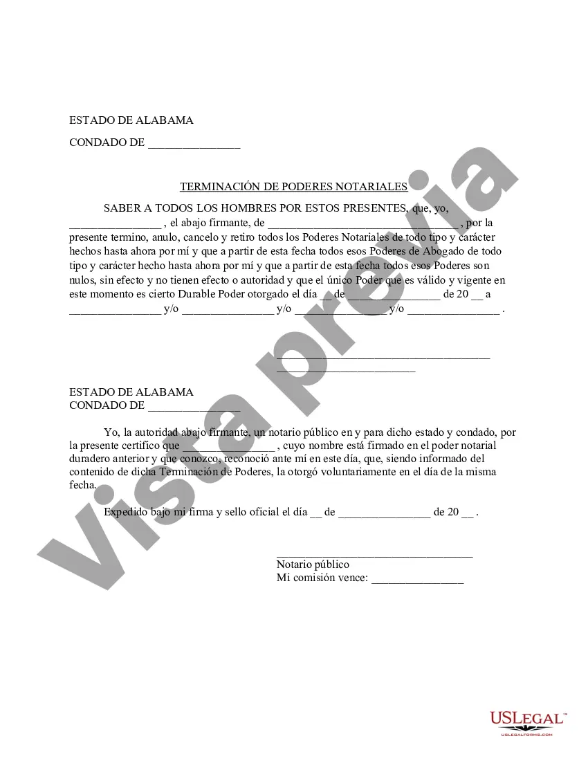 Preview Terminación de poderes notariales