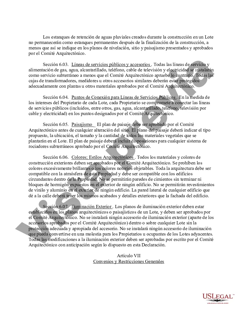 Preview Declaración de Convenios, Condiciones y Restricciones para una Subdivisión