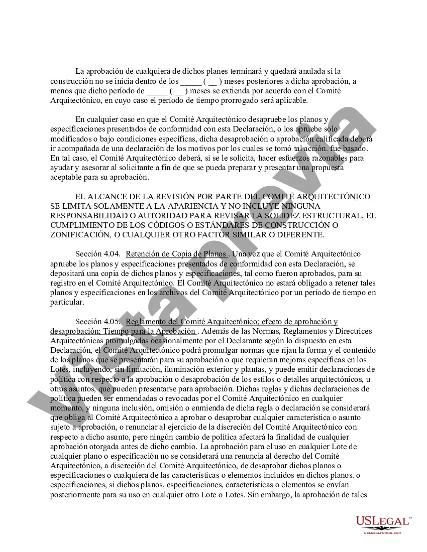 Preview Declaración de Convenios, Condiciones y Restricciones para una Subdivisión