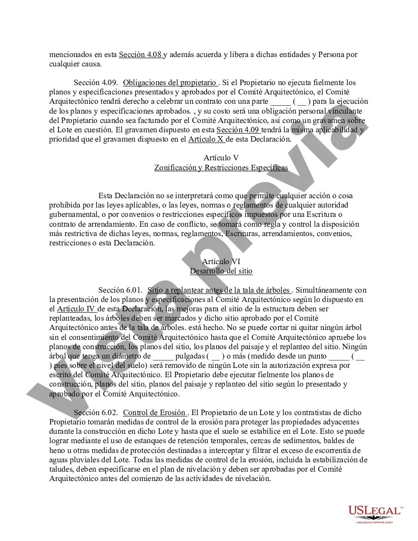 Preview Declaración de Convenios, Condiciones y Restricciones para una Subdivisión