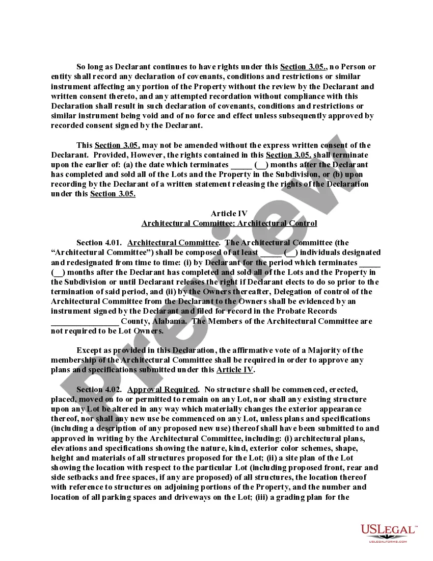 Get Declaration of Covenants, Conditions and Restrictions for a Subdivision Preview Declaration of Covenants, Conditions and Restrictions for a Subdivision
