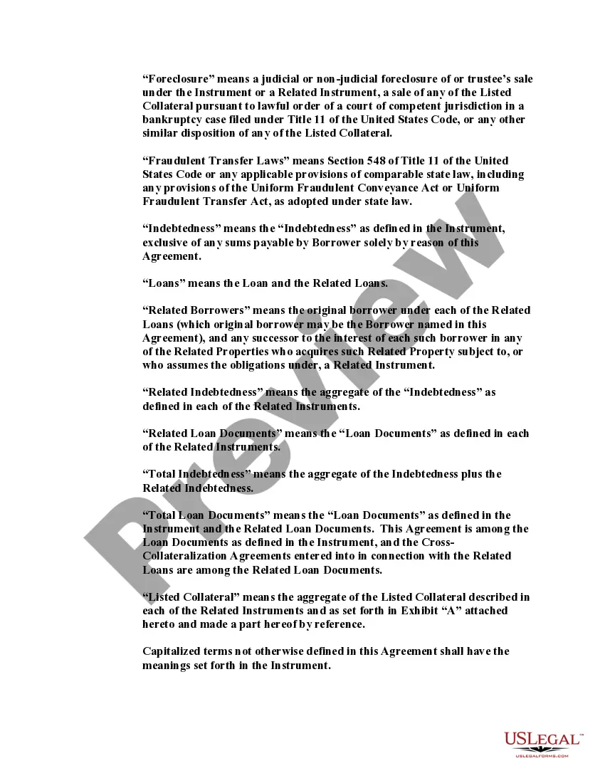 Get Cross-Collateralization Agreement and Amendment to Security Instrument Preview Cross-Collateralization Agreement and Amendment to Security Instrument