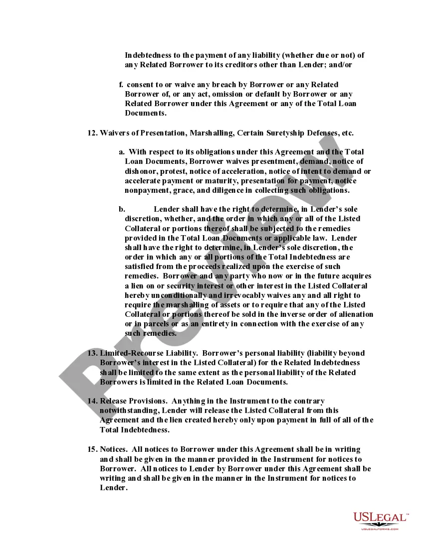 Get Cross-Collateralization Agreement and Amendment to Security Instrument Preview Cross-Collateralization Agreement and Amendment to Security Instrument