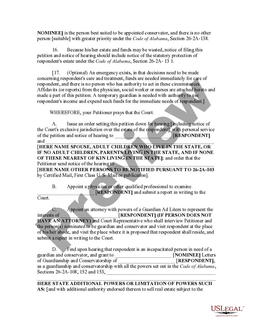 Get Petition for Appointment of Guardian and Conservator Preview Petition for Appointment of Guardian and Conservator