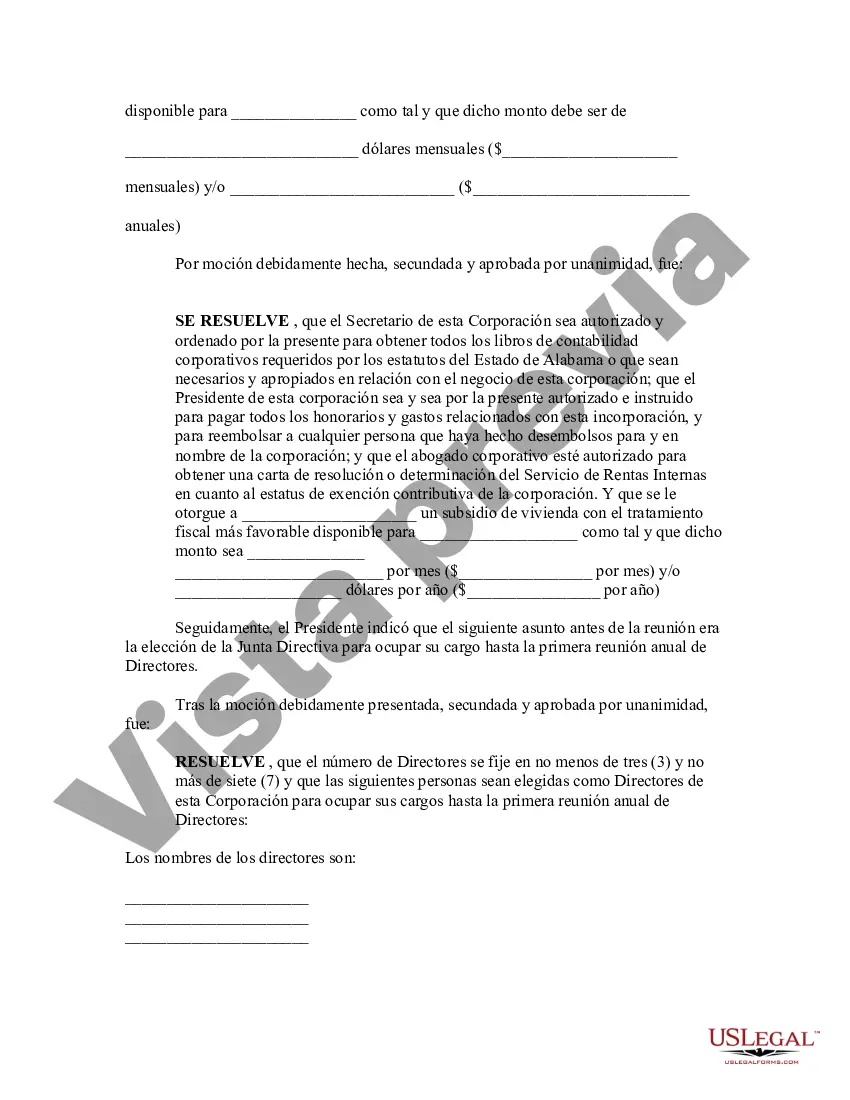 Preview Acta de la Asamblea Organizativa de Incorporaciones y Directores de una Sociedad Anónima sin Fines de Lucro