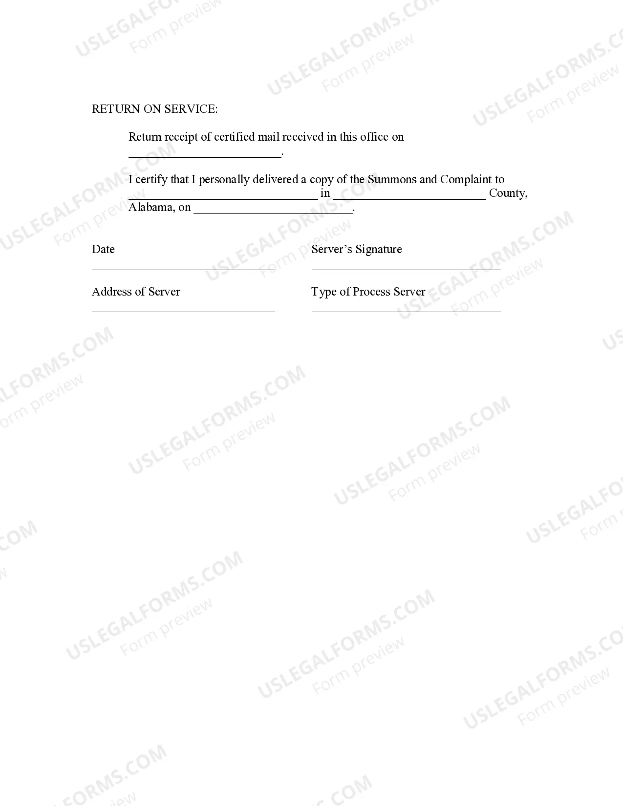 Preview Summons - 30 day