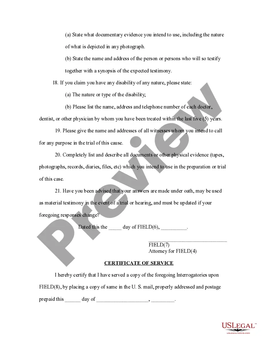 Get Interrogatories Preview Interrogatories