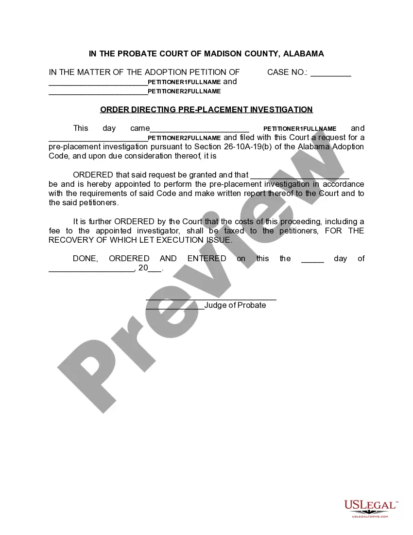 Preview Request for Pre-Placement Investigation