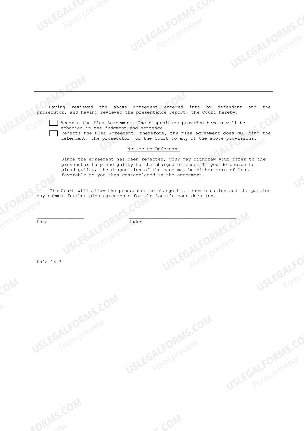 Preview Plea Agreement