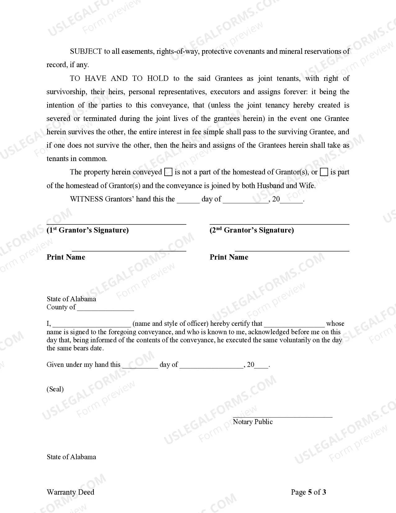 Preview Warranty Deed for Husband and Wife Converting Property from Tenants in Common to Joint Tenancy