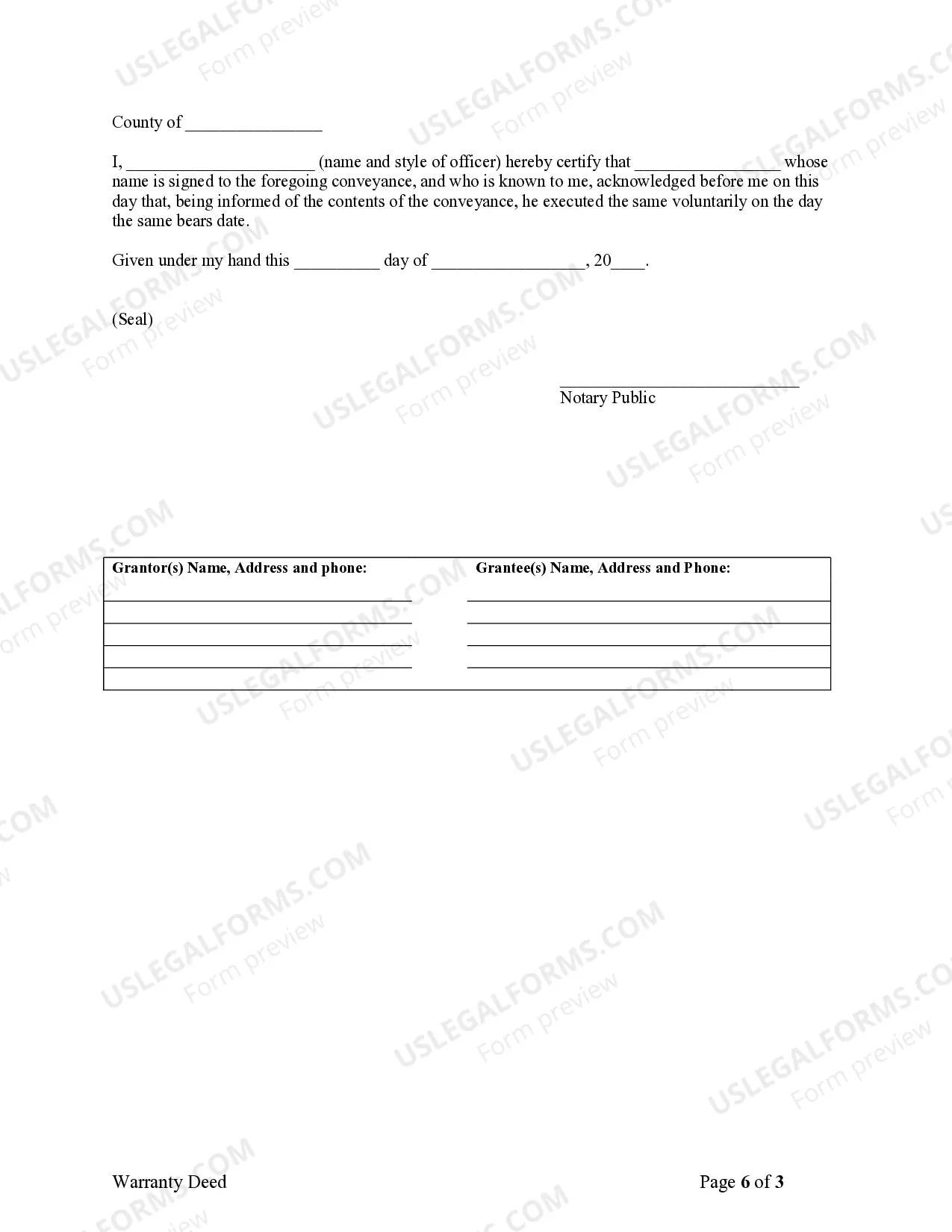 Preview Warranty Deed for Husband and Wife Converting Property from Tenants in Common to Joint Tenancy