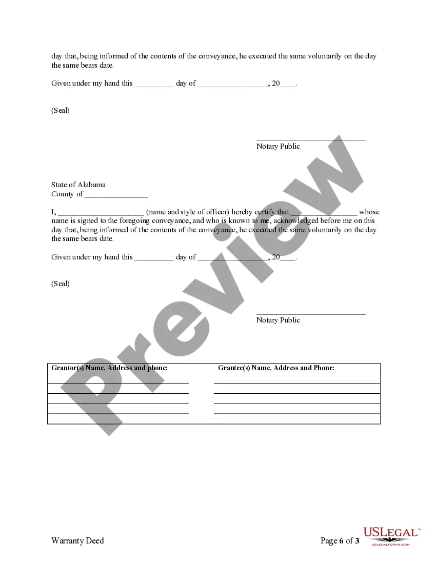 Preview Warranty Deed for Separate or Joint Property to Joint Tenancy