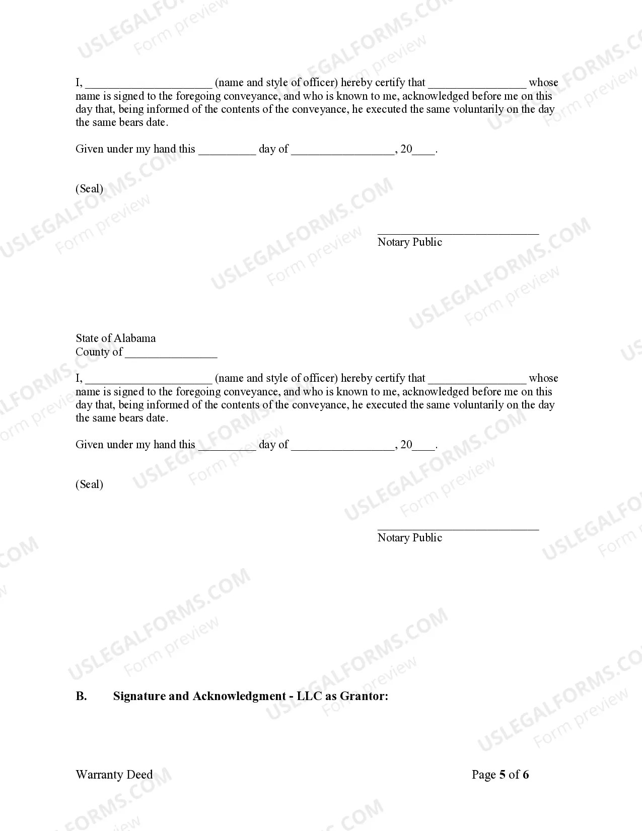 Preview Warranty Deed from Limited Partnership or LLC is the Grantor, or Grantee