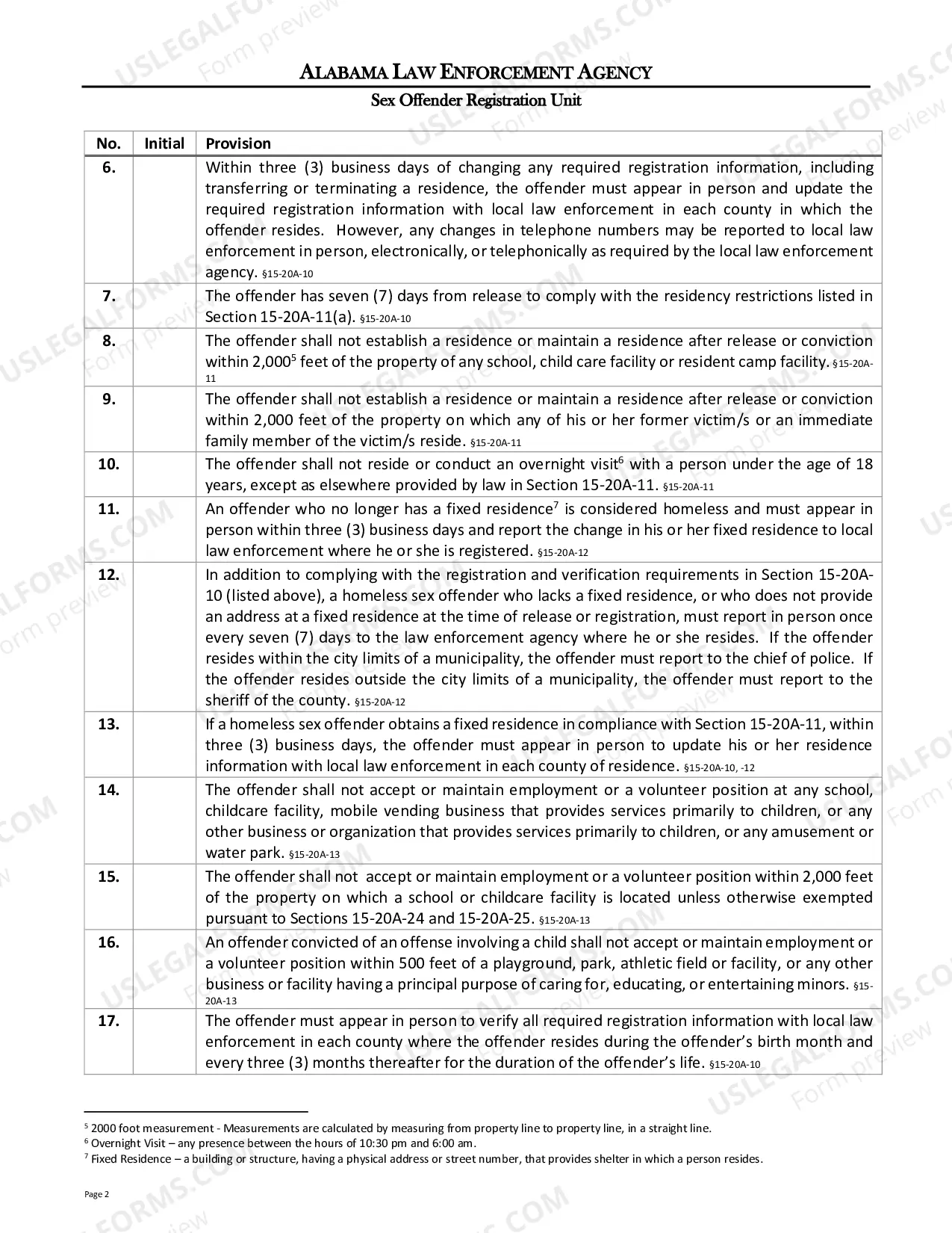 Preview Adult Sex Offender Responsibilities Acknowledgement