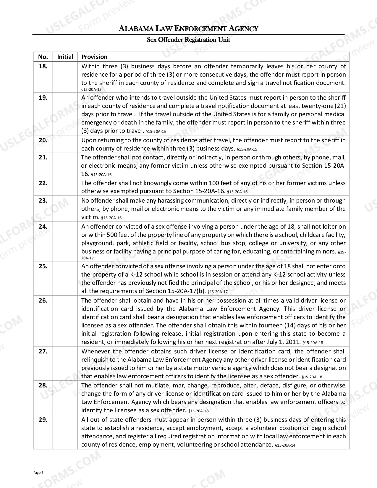 Preview Adult Sex Offender Responsibilities Acknowledgement