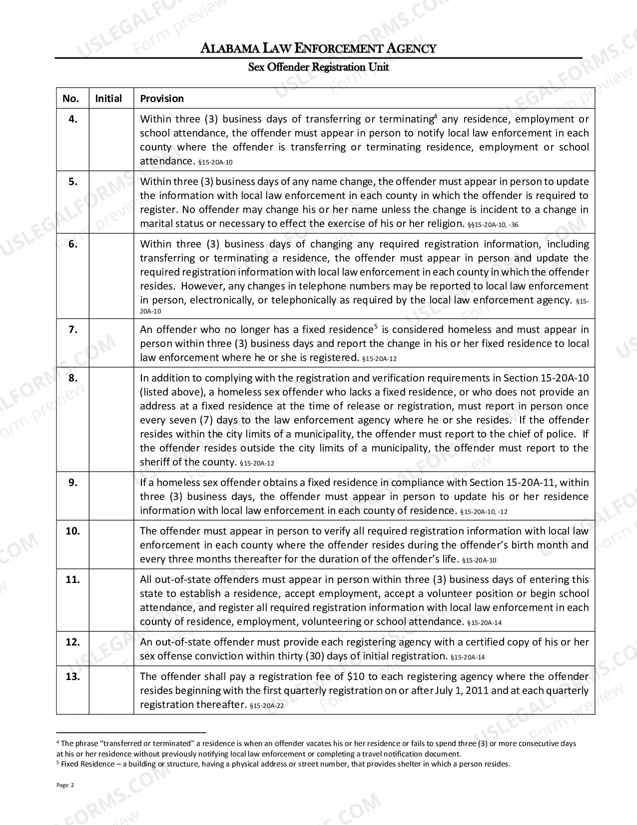 Preview Adult Sex Offender Responsibilities Acknowledgement Registration and Verification Only