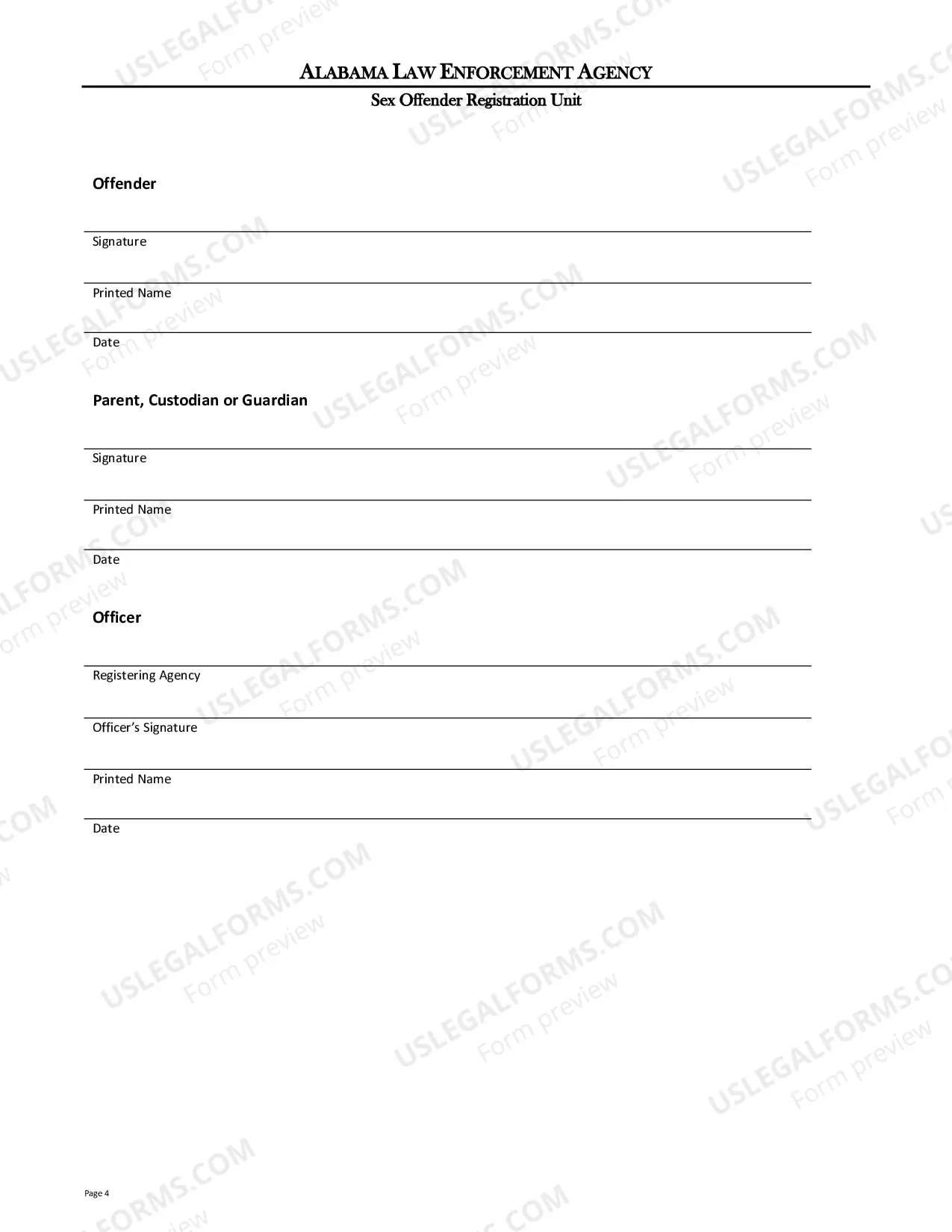 Preview Juvenile Sex Offender Responsibilities Acknowledgement
